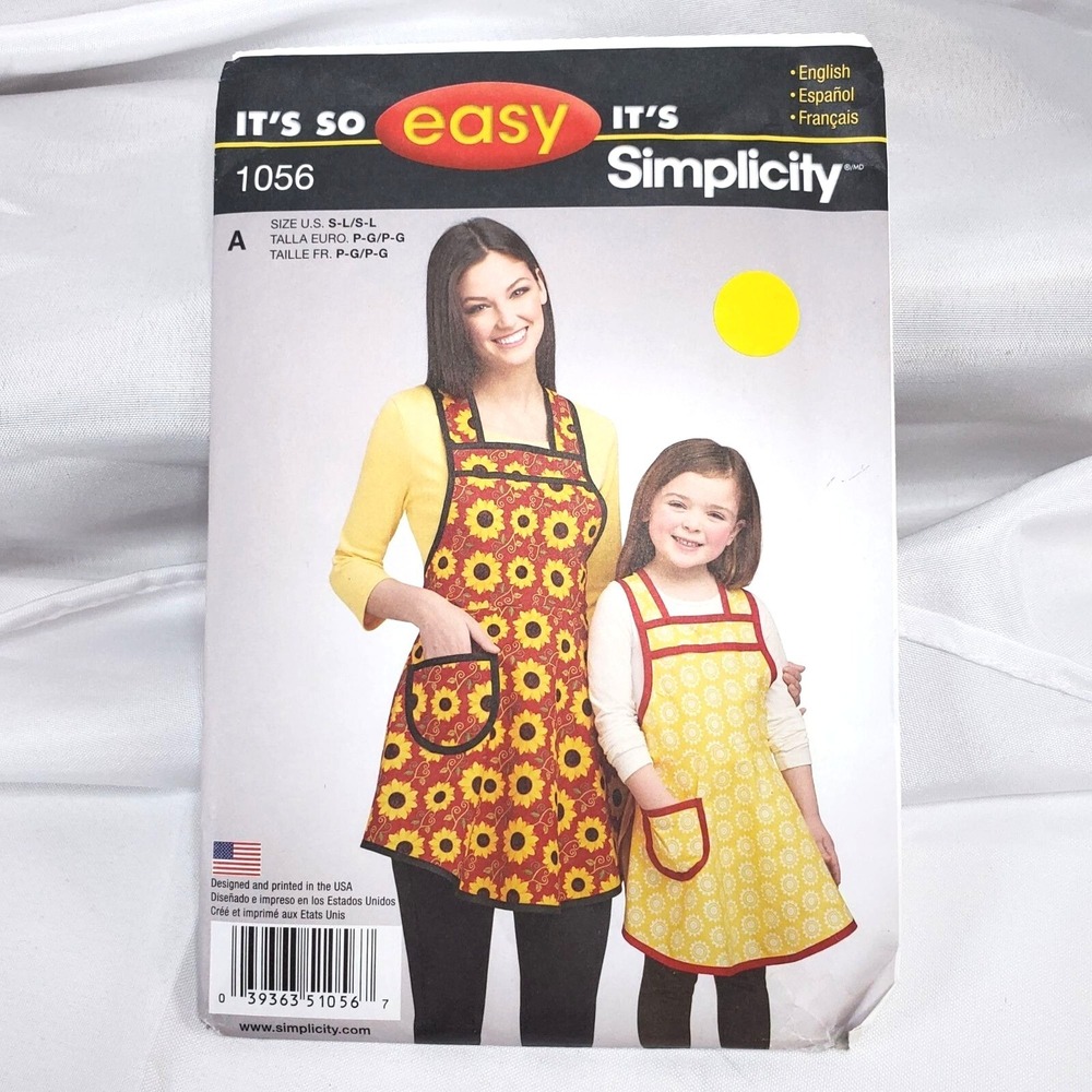 Simplicity 1056  Apron Sewing Pattern Mother & Daughter Size A S-L UNCUT